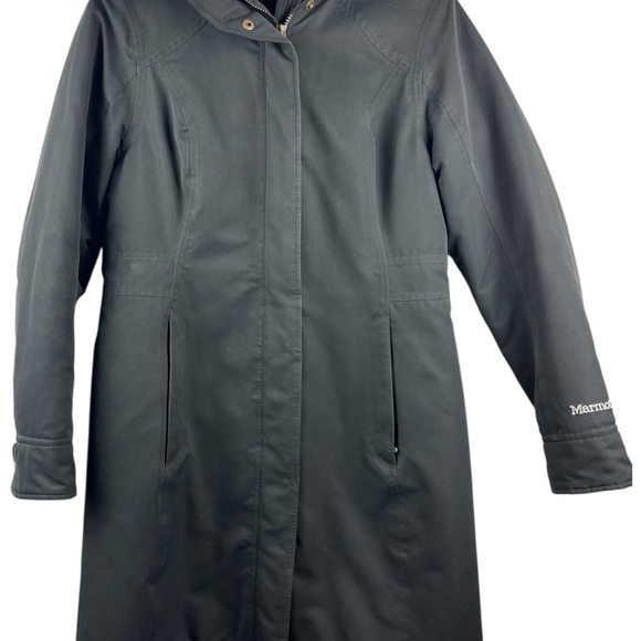 Marmot Chelsea Down Hooded Raincoat Black Size S/P Water repellent Winter - Picture 2 of 15